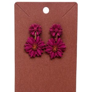 Handmade Pink flower Earrings